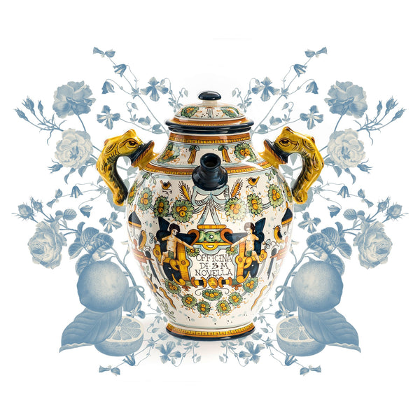 Ceramic Vase with Square Decoration